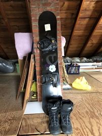 Barely used snowboard & Boots Ladies size 8 $50