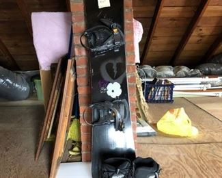 Barely used snowboard & Boots Ladies size 8 $50