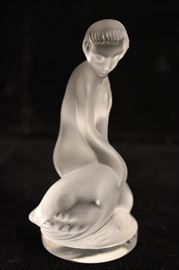 Lalique Crystal "Leda and the Swan" Figurine