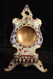 Antique French Champleve Enamel Watch Holder