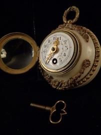 Antique French Marble and Gilt Bronze Wall Clock