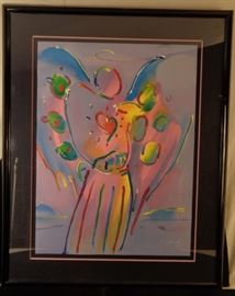 Peter Max Signed & Numbered "Angel with Heart" Lithograph, 1990
