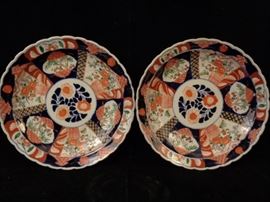 Pair Large Antique Japanese Imari Charger Plates