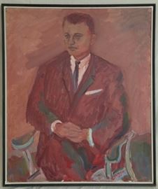 Anders Aldrin (1899-1970) Oil on Canvas Portrait of Man