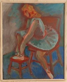 Anders Aldrin (1899-1970) Oil on Canvas Painting of a Ballerina