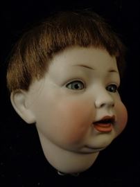 Antique Louis Wolf LW & Co. Boy Bisque Doll Head 