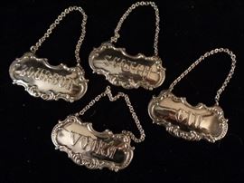 Vintage Gorham Silver Plate Decanter Label Tags