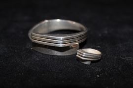 Vintage Antonio Reina Mexico Sterling Bracelet and Matching Ring