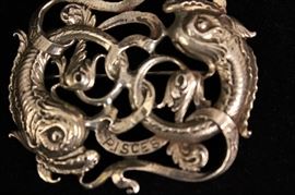 Vintage Cini Sterling Zodiac Pisces Pin