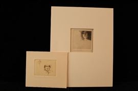 Thom O'Conner (b. 1937) Two Portrait Etchings