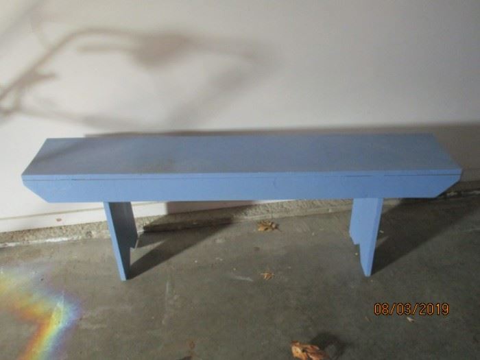 long blue bench