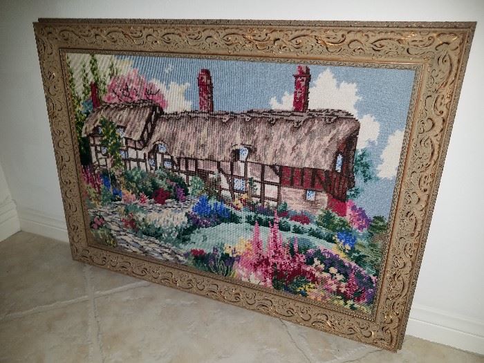 Framed Needlepoint Picture
