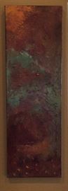 "Mystic 1, 2 & 3" Acrylic Green/Umber Triptych 10 x 30 (3) by Rick Hoath