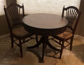 Ethan Allen "Rent" Table and 2 Wheatback Side Chairs