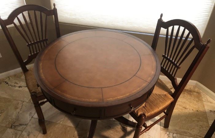 Ethan Allen "Rent" Table and 2 Wheatback Side Chairs 