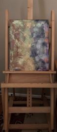 Artist Easel "Hobe Haboob" Acrylic w Gesso 18 x 24 Abstract browns, green, orange by Bonnie Hoath