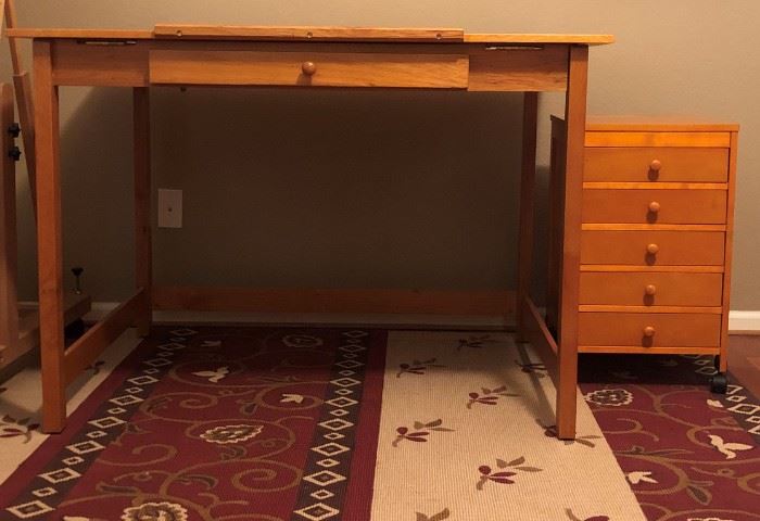 Studio by Sauder Americana Artist Table w Lift               
and Matching File Cabinet 