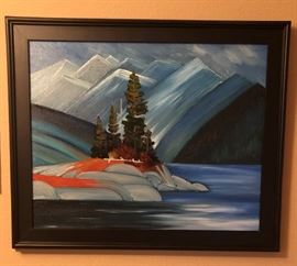 "Northwest Island" (after Group of 7, Lawren Stewart Harris) Oil 24 x 30 Framed Artic NW passageway island typically Baffin Island by Rick Hoath