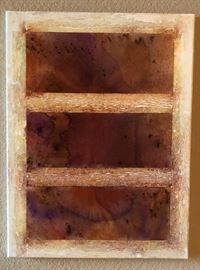 "Window" Acrylic 18 x 24 Softened Umbers in 3 Panels by Bonnie Hoath