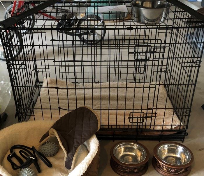 Dog Crate and Supplies 