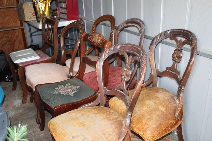 project chairs; also settee, sofa, armchairs that need TLC