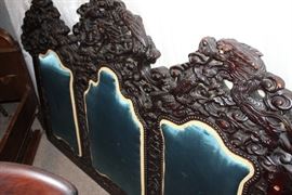 velvet headboard, dragon theme