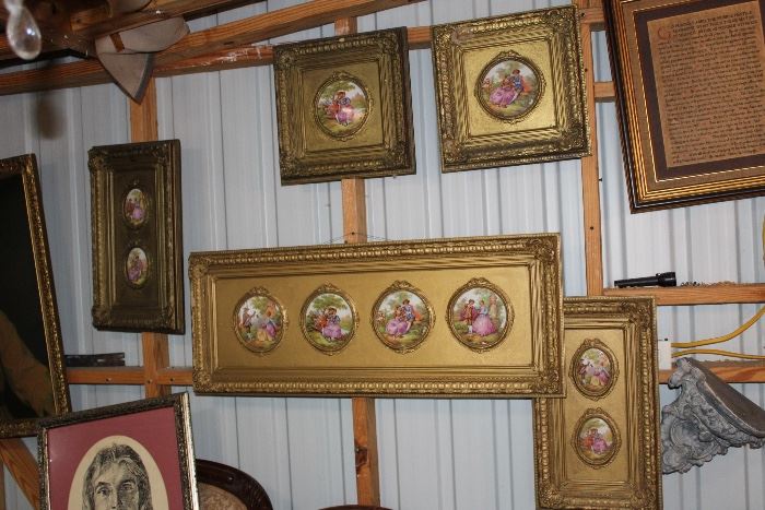 framed Limoges plates