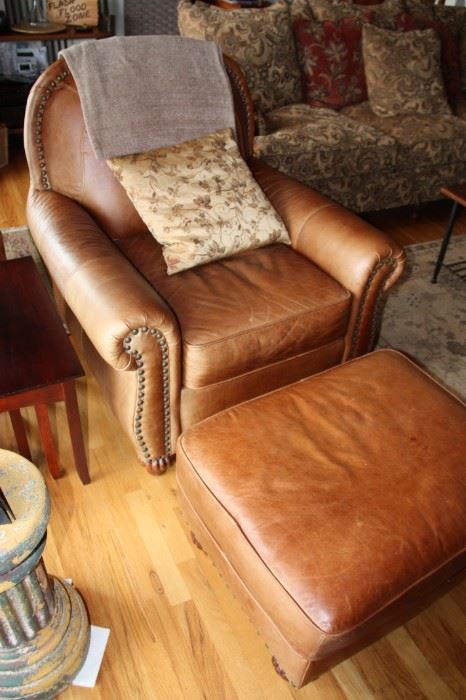 Gorgeous Leather chair & ottoman 