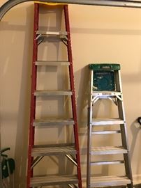 8ft Werner Fiberglas step ladder. & 6 ft. Aluminum step ladder. 