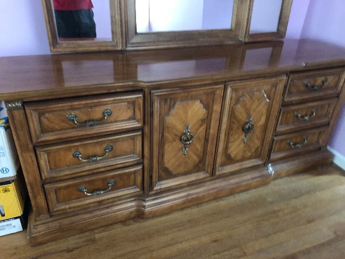 AVAILABLE  NOW FOR PRE-SALE
* Great Stanley Dresser with Mirror. Dimensions 74 Inches Wide, 30 Inches Tall, 18 Inches Deep. Mirror Dimensions 57 Inches Wide, 51 1/2 Inches Tall.