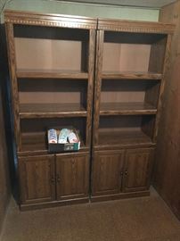 AVAILABLE  NOW FOR PRE-SALE
* 2 Matching Wood Bookcases 
Each Dimensions 30 Inches Wide, 78 Inches Tall, 16 Inches Deep. Located in Walk-Out Basement