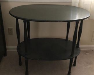 Antique Oval Oak Bedside Table