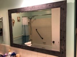Beveled Mirror Framed in Barnwood