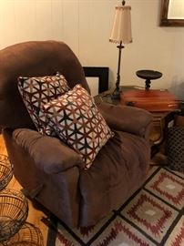 Swivel Rocker Recliner and Pillows