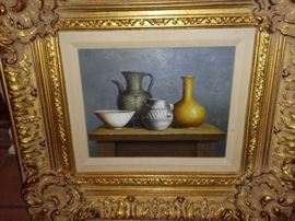 Gold framed still life art