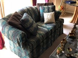 Green Floral Upholstered Couch