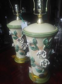 Set of Vintage Porcelain Lamps