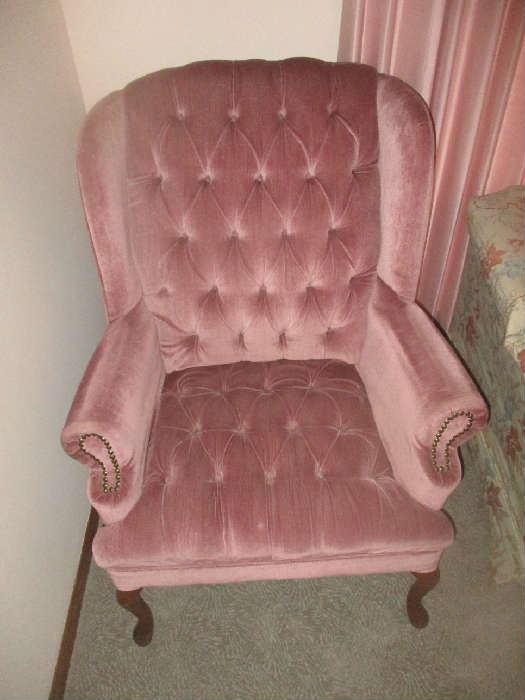 Pink wingback chair 2 of 2