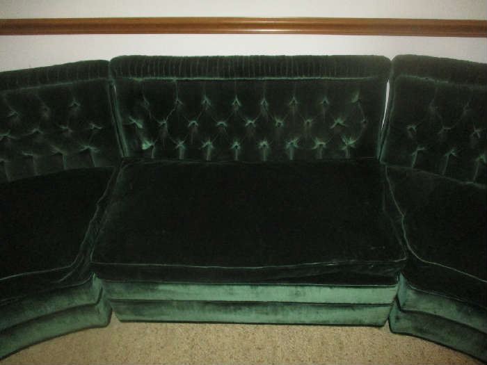 Green velvet sectional sofa