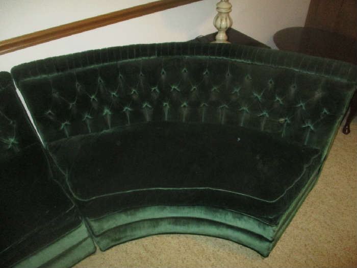 Green velvet sectional sofa