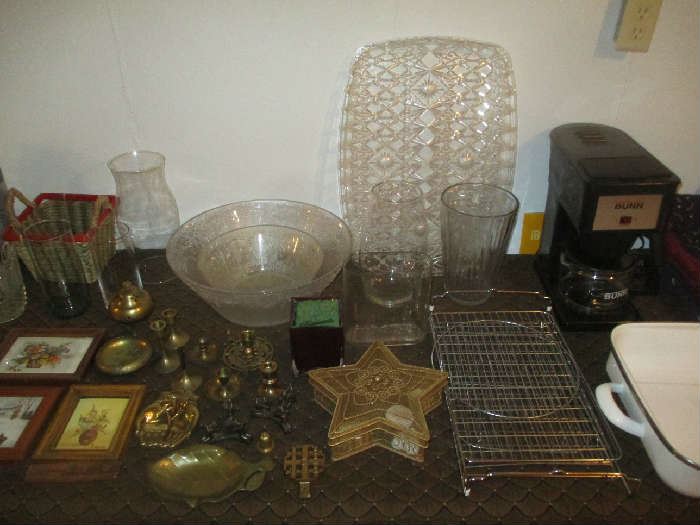 Glassware and Brass items