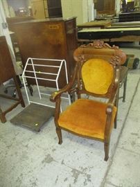 Oak chair and stands