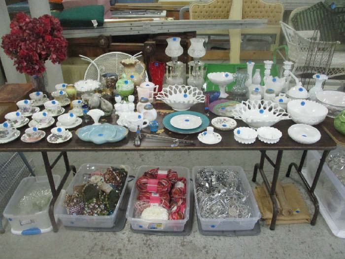 Milk glass and other glassware