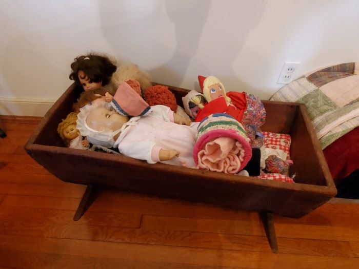 antique baby wood cradle