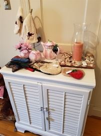 storage cabinet and vintage purses