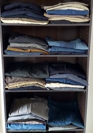 Large selection of quality men's pants: waist 32-36 