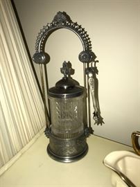 Antique silver plate pickle castor