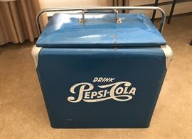 Vintage Pepsi - cola metal ice cooler with insert