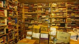 Lot's of hidden treasures. Entire basement and garage Come shop, individual books $1 to $2 each