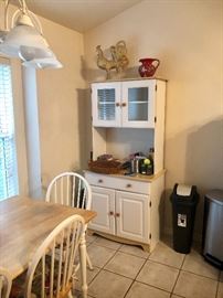 Country style kitchen table and chairs. 
Also a matching cupboard 